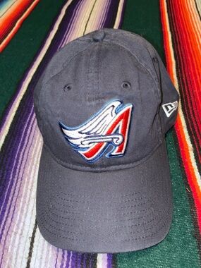 New Era Anaheim Angels Fitted Hat Y2K MLB Gray Small